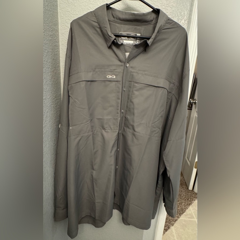 Men's Gray Casual Button Down Shirt